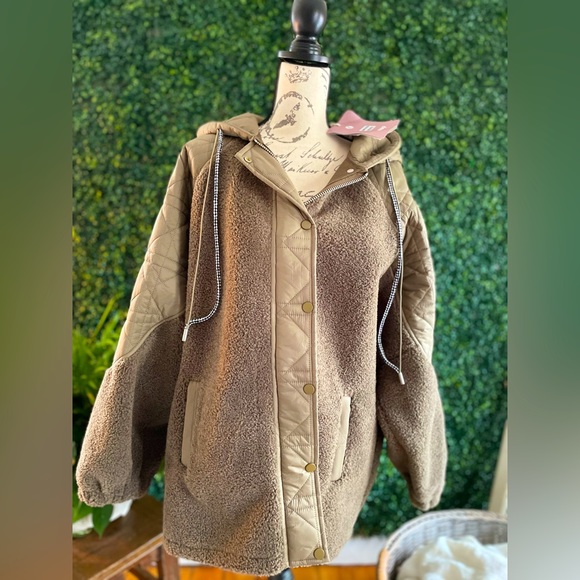 NAP Loungewear Sherpa Fleece Quilted Jacket - Picture 11 of 13